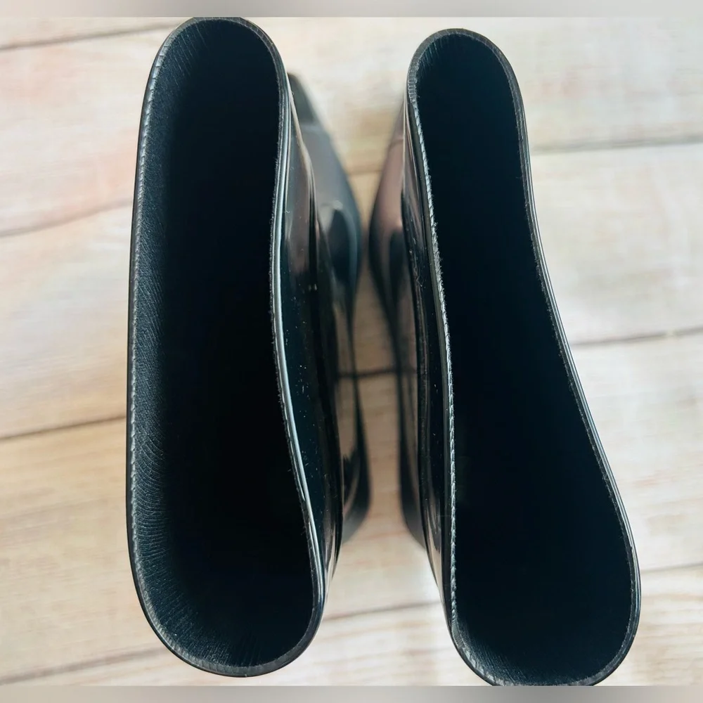 Jeffrey Campbell Black Glossy Short Rain Boots